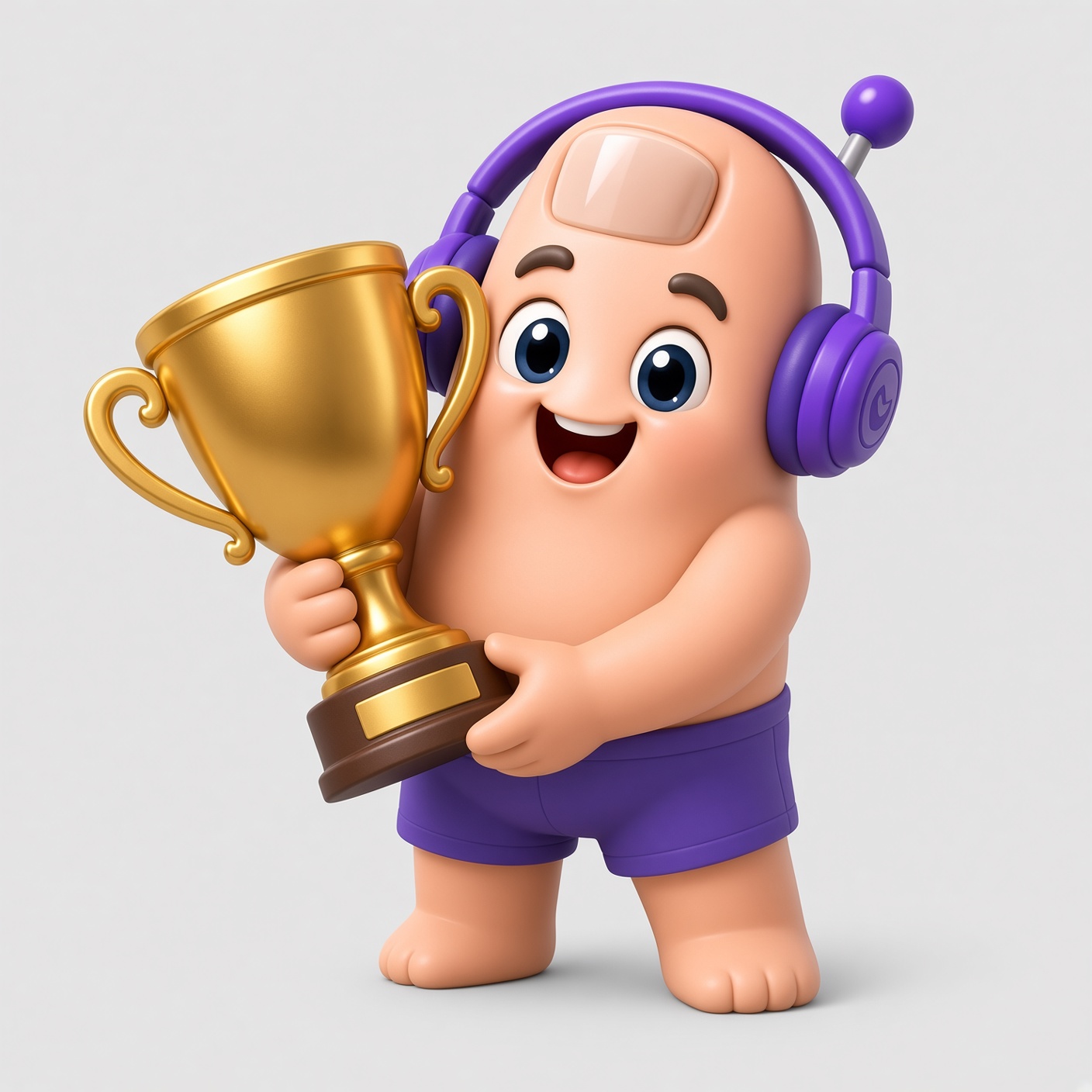 BigToe holding a trophy